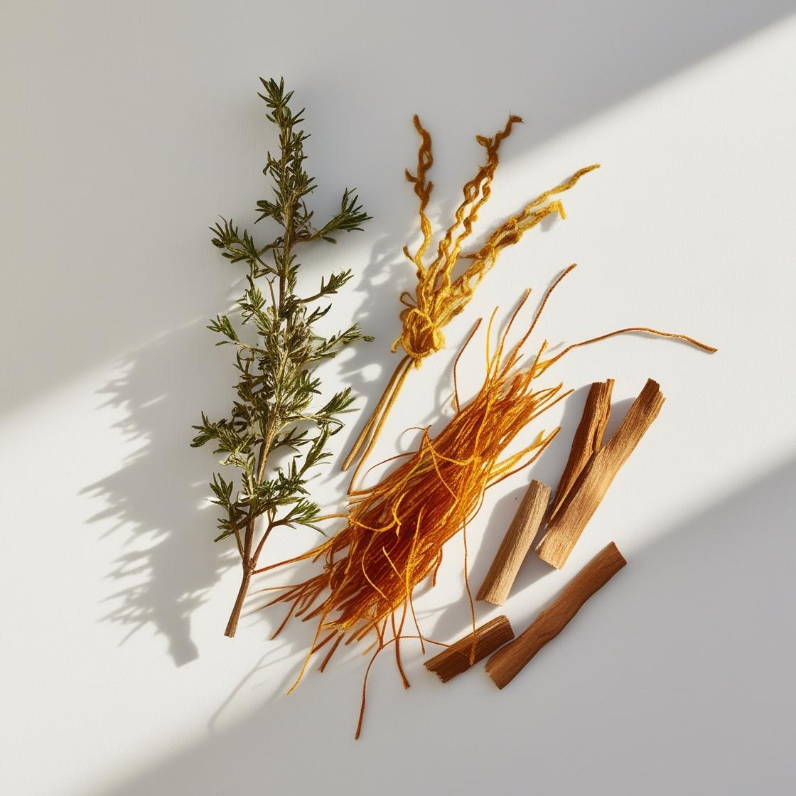 The fragrance's olfactory notes are represented by labdanum, saffron and wood.