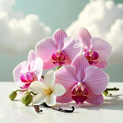 Floral and sweet olfactory notes with orchids, white flower and vanilla