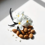 Jasmine, vanilla and almond represent the olfactory notes of the perfume.