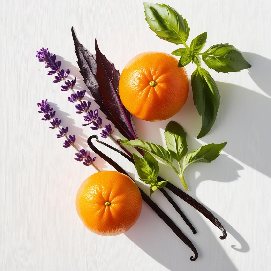 Mandarin, basil and lavender represent the olfactory notes of the perfume.