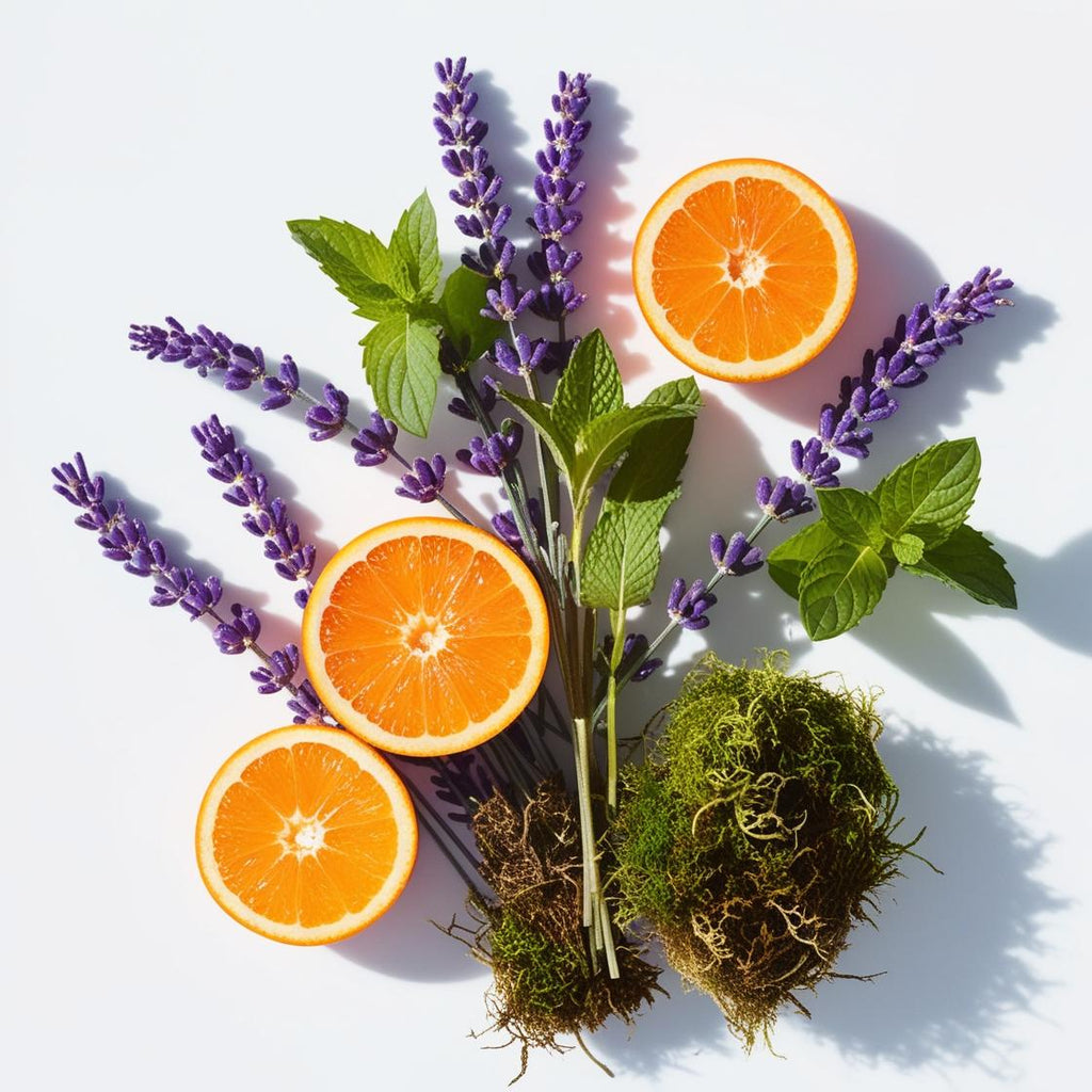 Mandarin, mint, lavender and moss represent the olfactory notes of the perfume.
