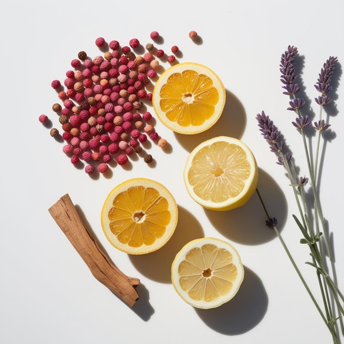 Lemon, lavender and pink pepper represent the olfactory notes of the perfume.