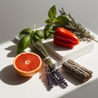 Grapefruit, basil, cedar and lavender represent the olfactory notes of the perfume.