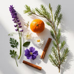 Mandarin, lavender, violet and cinnamon represent the olfactory notes of the perfume.