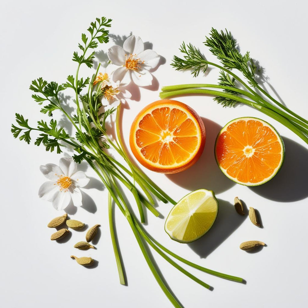 Mandarin, lime, bergamot and jasmine represent the olfactory notes of the perfume.
