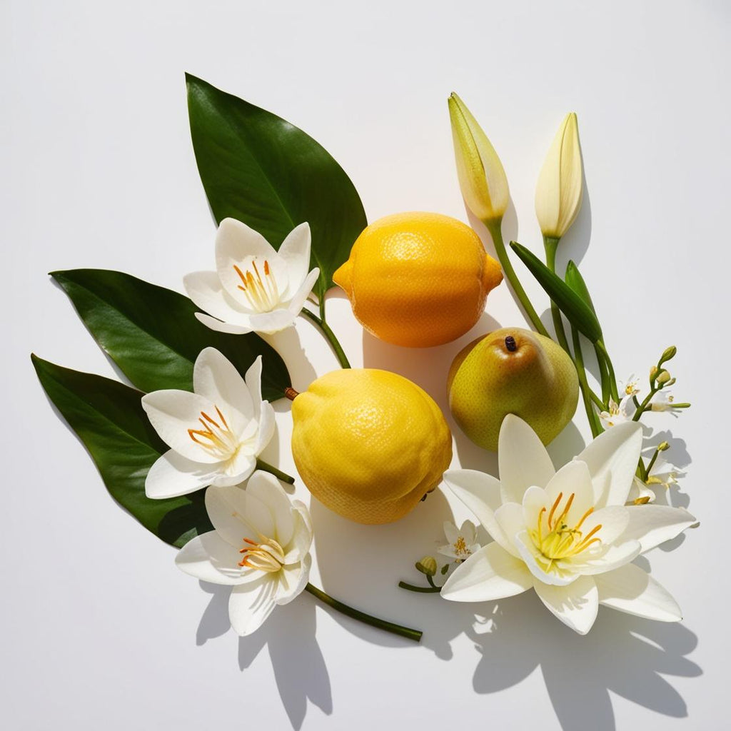 Lemon, pear and neroli represent the olfactory notes of the perfume.