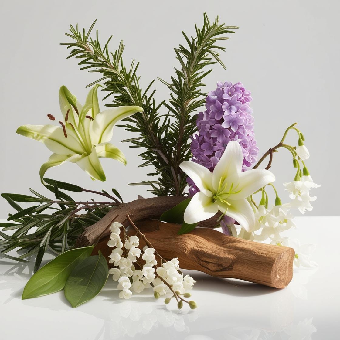Rosemary, lily, jasmine, lily and civet represent the olfactory notes of the perfume.