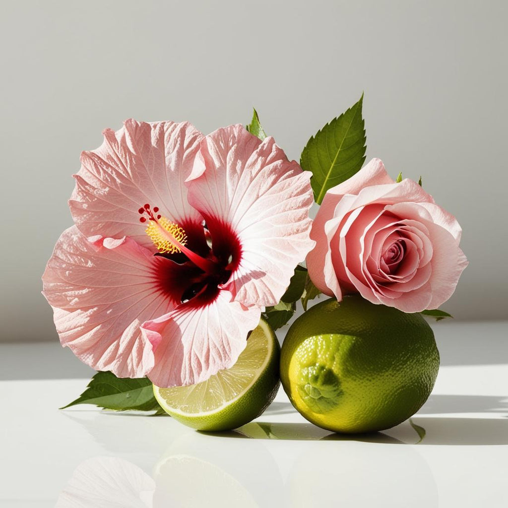 Olfactory notes of rose, hibiscus, and fresh lime.