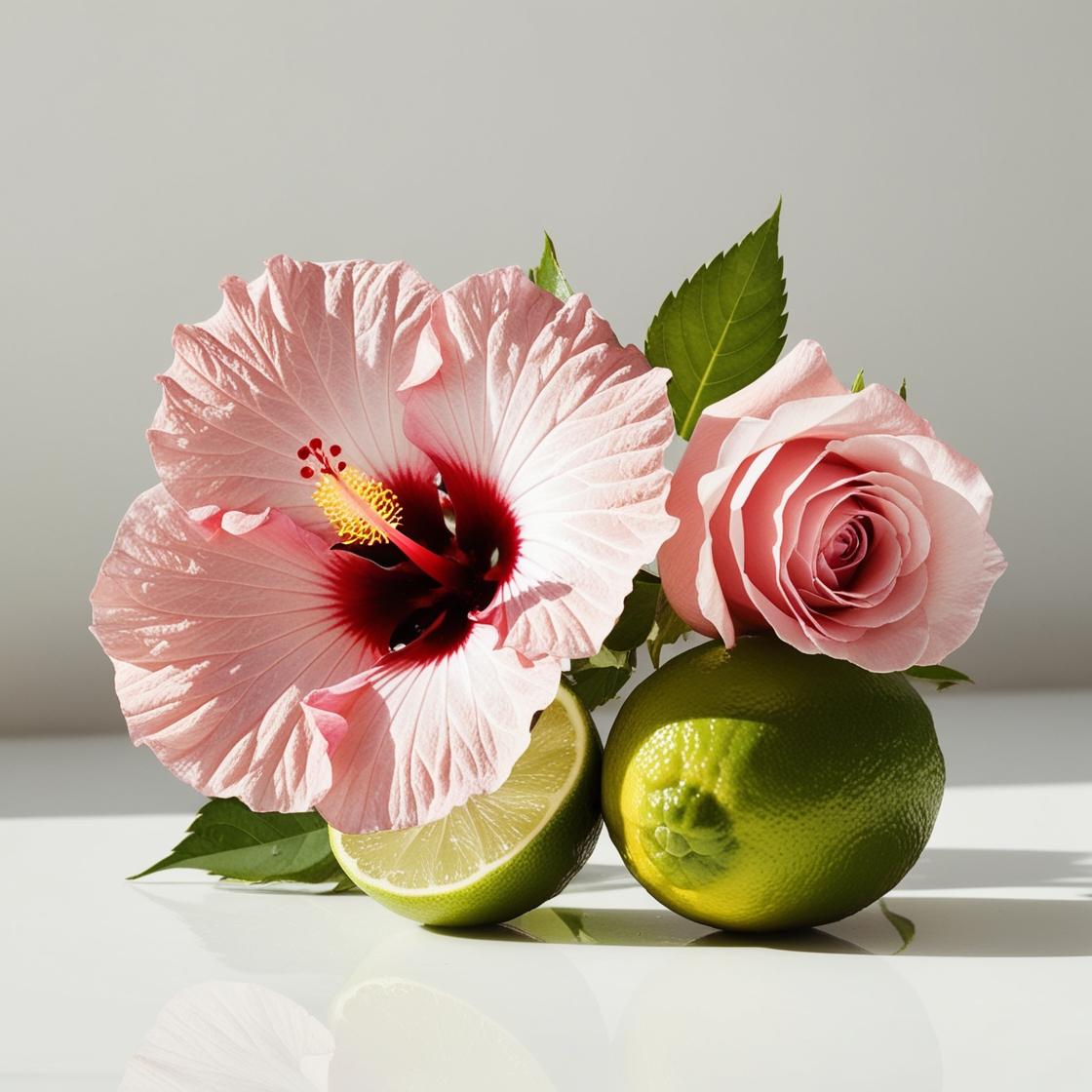 Olfactory notes of rose, hibiscus, and fresh lime.