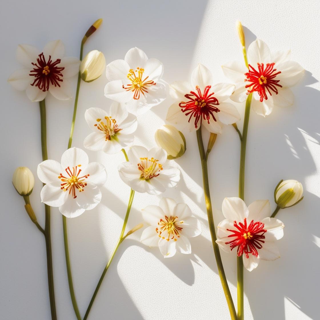 Ciste and saffron representing the olfactory notes of the perfume.