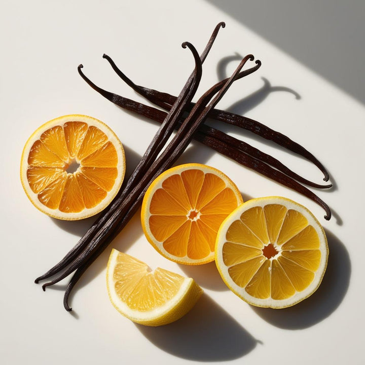 Orange, lemon and vanilla represent the olfactory notes of the perfume.