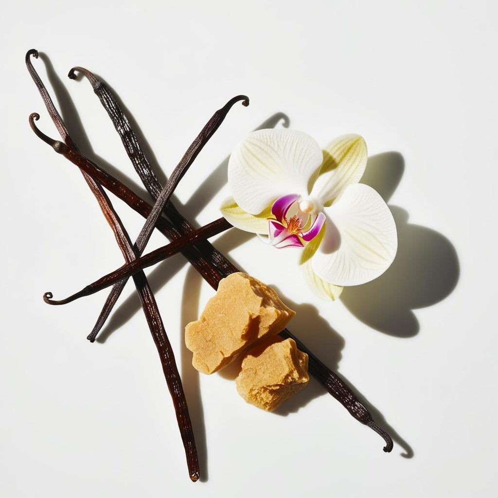 Olfactory notes of the perfume with vanilla, orchid, and amber.