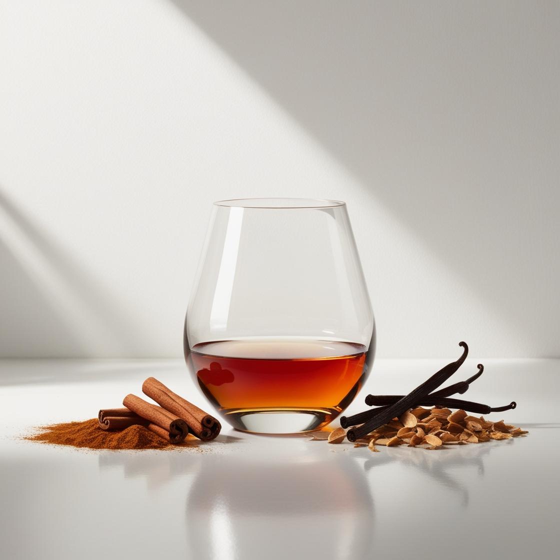 Olfactory notes of rum, cinnamon, vanilla, and tonka bean perfume