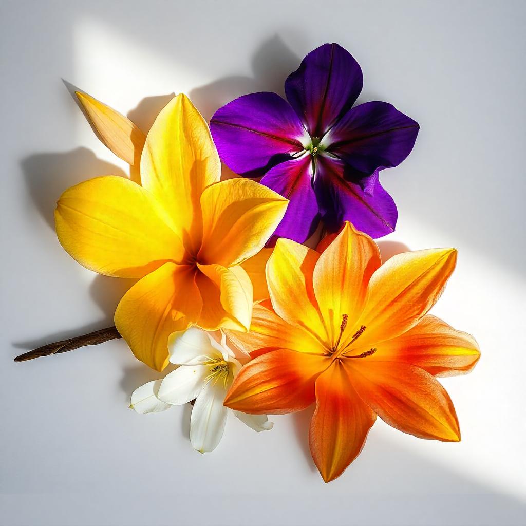 Violet and jasmine represent the olfactory notes of the perfume.